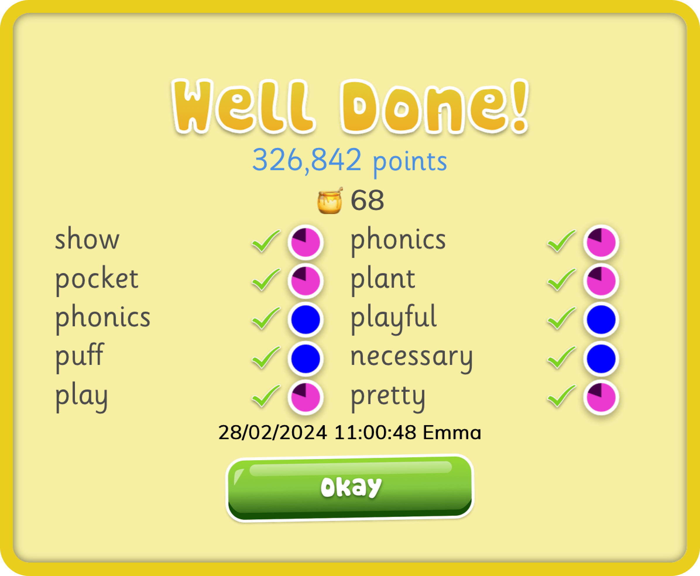 Mastery Zone Mastered Words