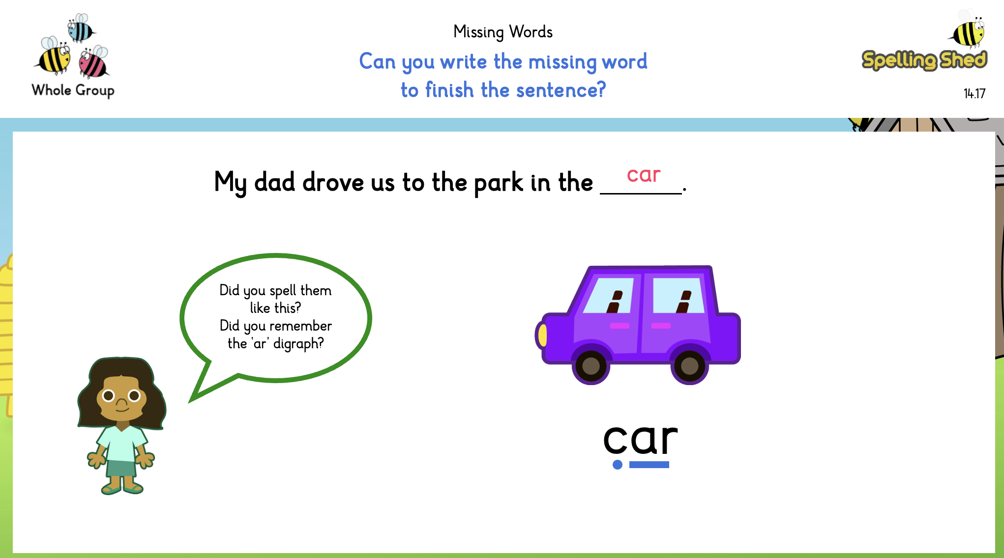 missing word worksheet
