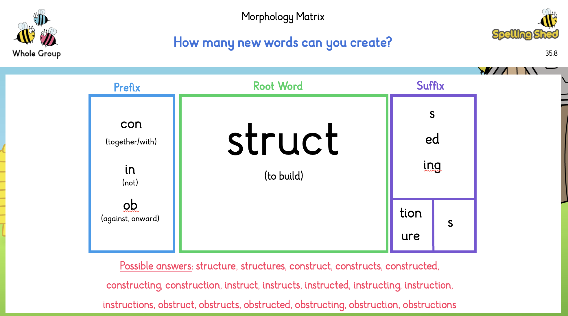 morphology matrix worksheet