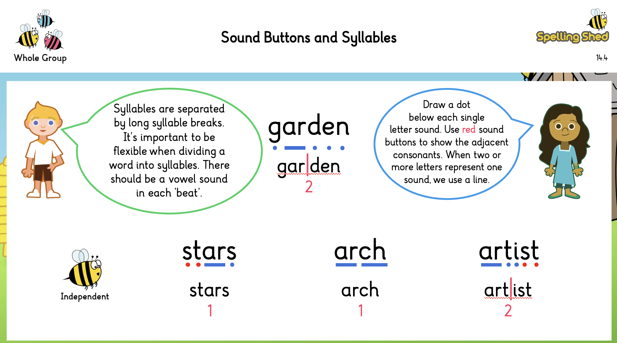 sound buttons and syllables worksheet