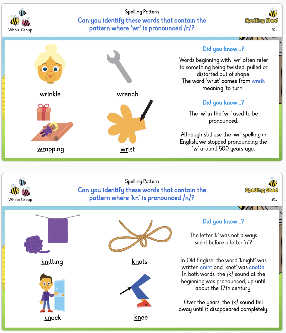 spelling pattern diagram