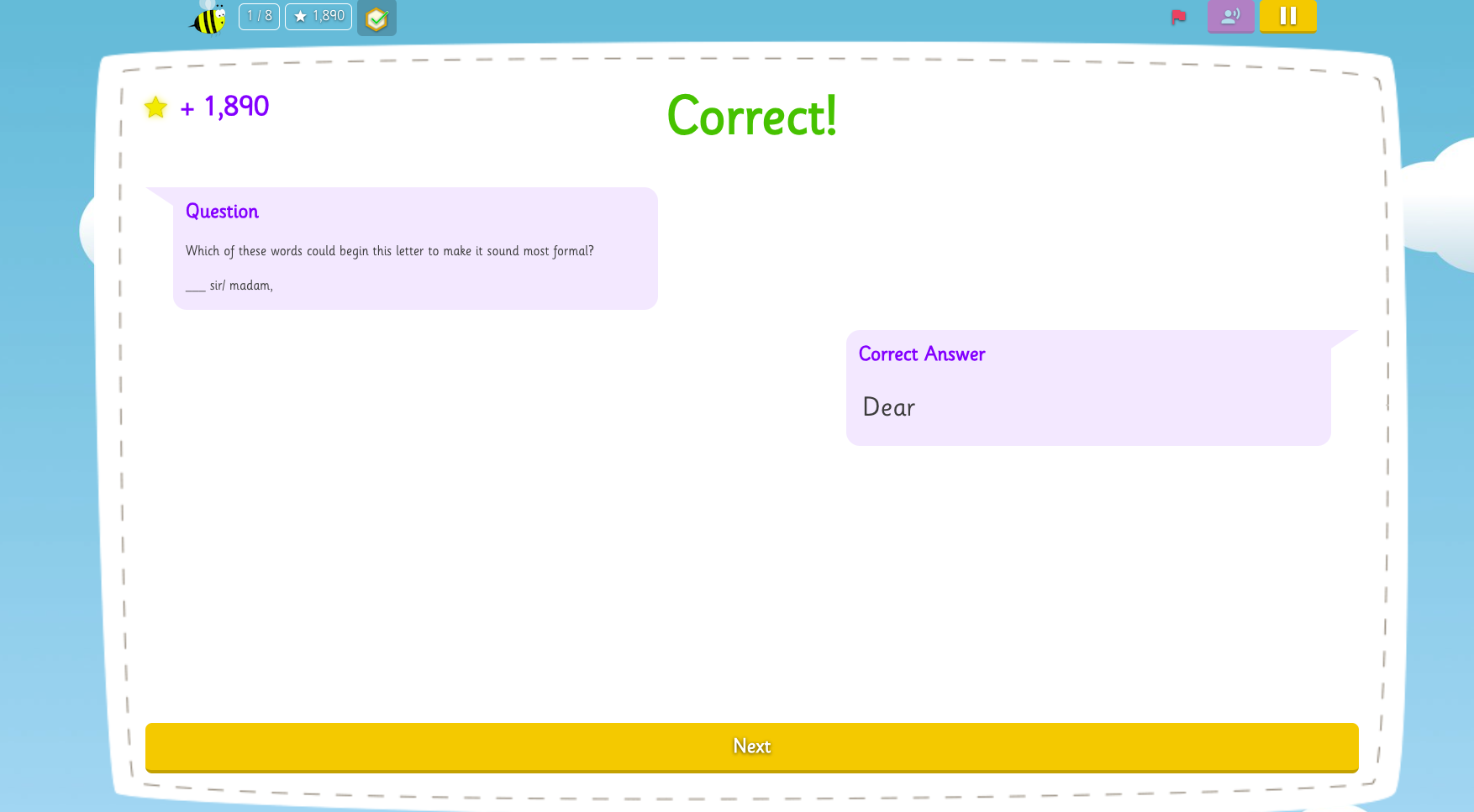 EdShed completed quiz